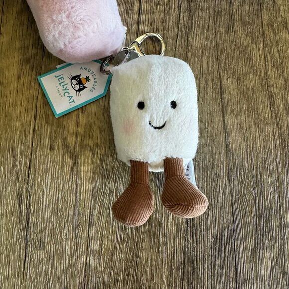 Pair of Marshmallows Jellycat Keychain Bag Charm FAST SHIP NEW - Picture 4 of 7